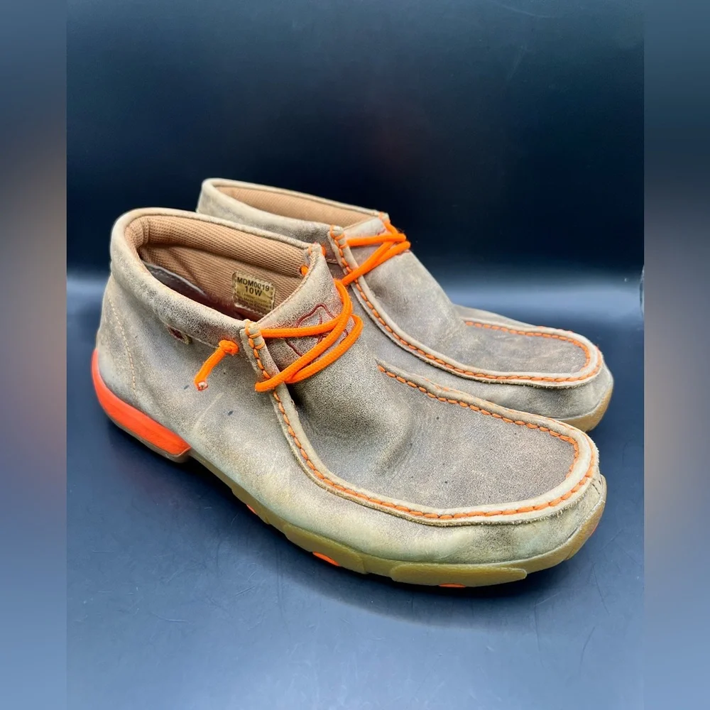 Twisted X Brown Driving Chukka‎ Boots with Orange Highlights- Size:10W